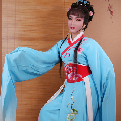 真丝渐变色花旦服 牡丹亭小旦越剧舞台表演服 可定制戏曲服装服饰