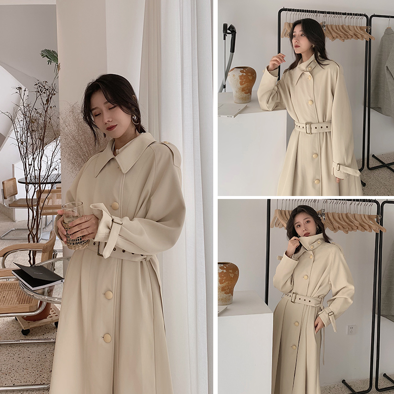 风衣女中长款宽松过膝chic复古收腰小个子外套女2019春秋新款|msdalam kategori Butik wanita / wanita, windbreaker - dari Buy2taobao.com untuk memberikan perkhidmatan ejen Taobao profesional membeli