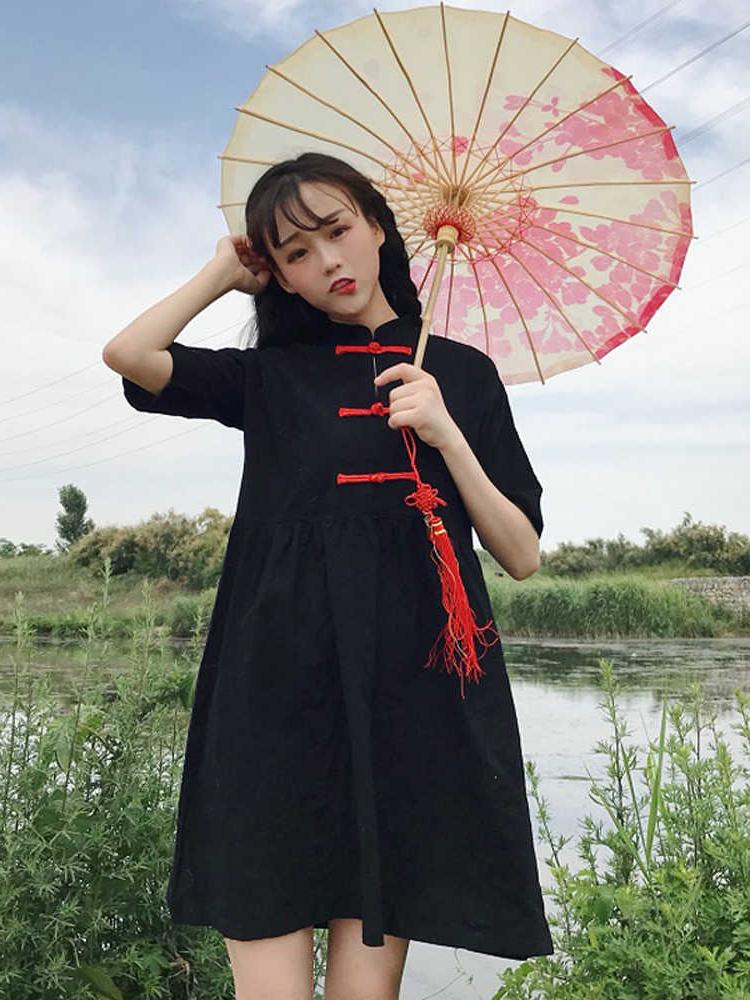 spring clothes 2019 Women's wear new pattern Korean Edition MAK Retro Easy Improvement Dress Hanfu freshin the Play mode/Anime/Periphery/cos/Board games , Quadratic element Lolita, Lolita/Soft dress/Dress category - from Buy2taobao.com to provide professional Taobao agent buy service