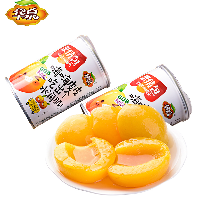 华泉牌新鲜对开黄桃罐头糖水罐头水果罐头铁罐425g蛋糕装饰包邮|msdalam kategori daging perikanan/Buah-buahan segar dan sayur-sayuran/dimasak, Fruit Products, buah-buahan dalam tin - dari Buy2taobao.com untuk memberikan perkhidmatan ejen Taobao profesional membeli