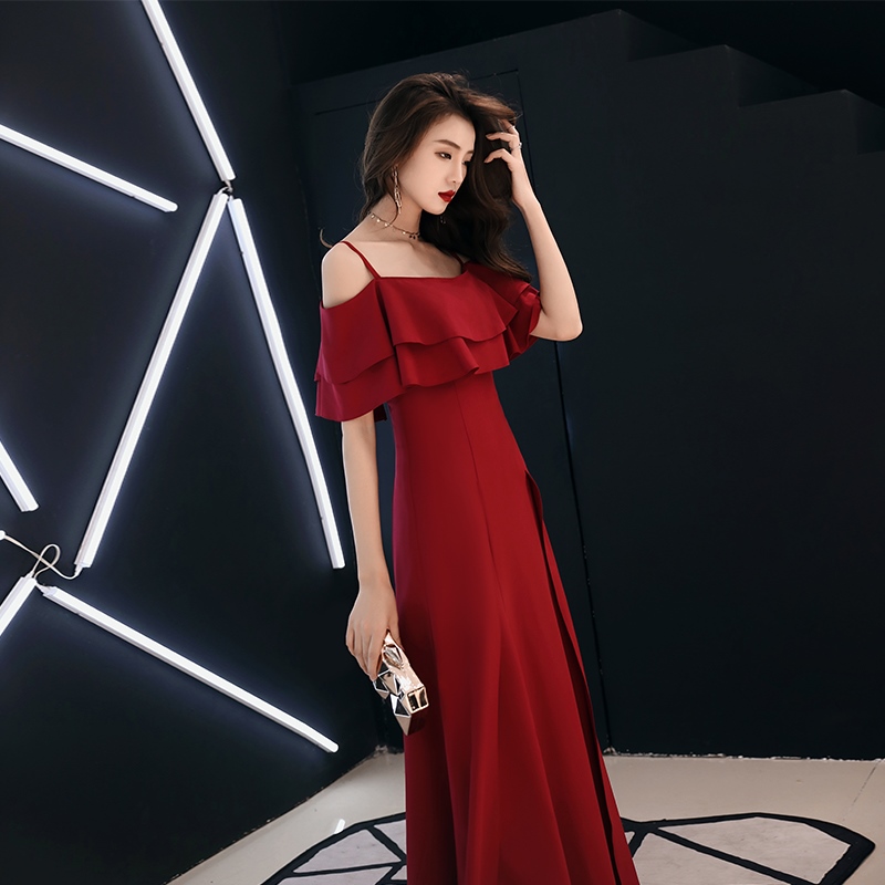 敬酒服结婚2019新娘新款长款冬季一字肩红色气质名媛晚礼服裙女|msdalam kategori Butik wanita / wanita, perkahwinan/Cheongsam/pakaian, pakaian/malam - dari Buy2taobao.com untuk memberikan perkhidmatan ejen Taobao profesional membeli