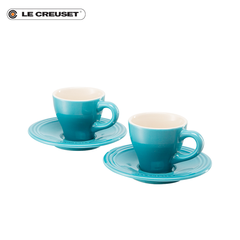 法国 LE CREUSET 酷彩 炻瓷 浓缩咖啡杯和杯碟2件套加勒比蓝|ruв категории посуда, кофе, кофе - от Buy2taobao.com для оказания профессиональной услуги покупки агента Taobao