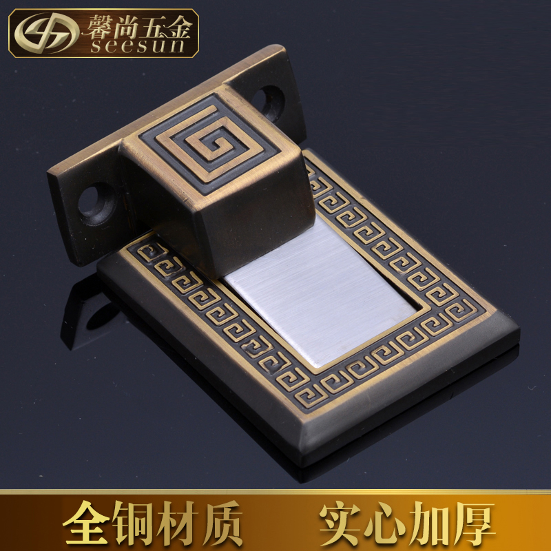 All copper thickening floor Door Holder Copper gate Punch holes invisible Ground suction Chinese style Room Ground suction Doorstopin the Basic building materials , Home Hardware , Door fittings , Door Stopper category - from Buy2taobao.com to provide professional Taobao agent buy service