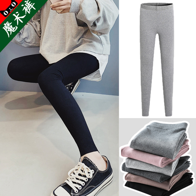 秋冬季网红灰色纯棉打底裤女外穿加绒春秋款秋裤紧身内穿薄款线裤