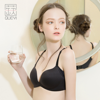 蒛一 轻薄一片式无痕无钢圈文胸高中学生少女日系舒适内衣小胸罩