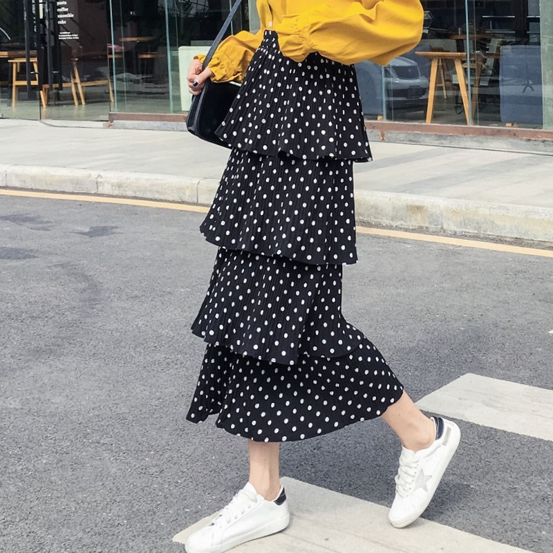 Paige Show thin Retro fairy Bouffancy Wave skirt Spring and summer student Korean Edition Multi-level Cake skirt longuettein the Women's clothing/Boutique , Skirts category - from Buy2taobao.com to provide professional Taobao agent buy service