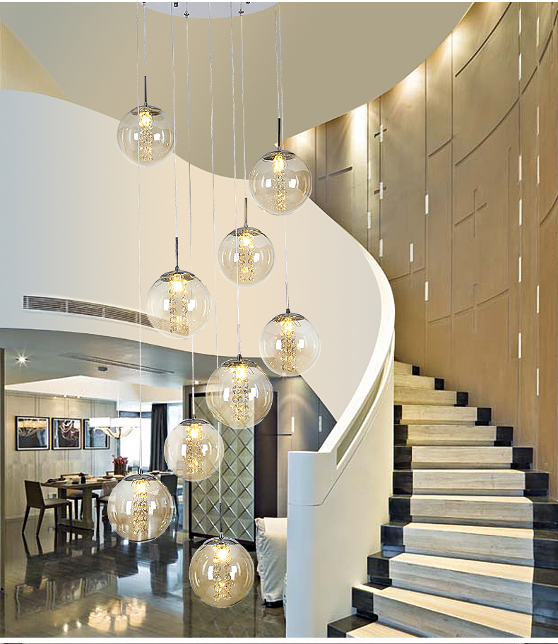 Staircase chandelier Restaurant originality personality a living room loft rotate Pellet crystal Penthouse floor In the building a chandelierin the Decoration main material , Lamps , Chandelier category - from Buy2taobao.com to provide professional Taobao agent buy service