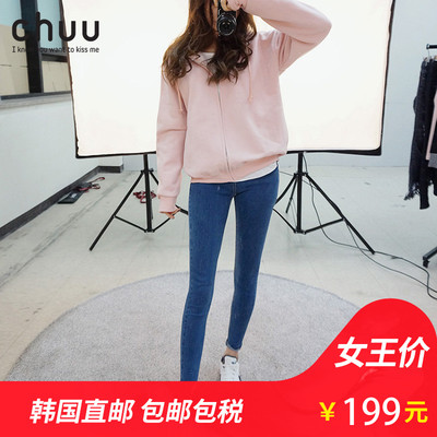 chuu-5KG牛仔裤2018春新款韩版中高腰显瘦铅笔裤修身小脚裤vol.12