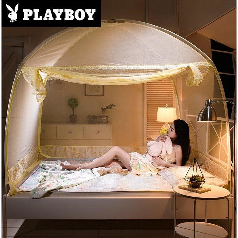 花花公子蒙古包蚊帐1.5米1.8m加高加密有底防摔公主风三开门蚊帐|ruв категории начало ежедневно, Дома здоровья, агент очистки воздуха - от Buy2taobao.com для оказания профессиональной услуги покупки агента Taobao