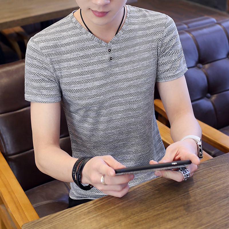 man Thin T-shirt 2019 Spring and summer new pattern Short sleeved Solid Sweater Base coat Trend clothesin the Men's clothing, T-shirt category - from Buy2taobao.com to provide professional Taobao agent buy service