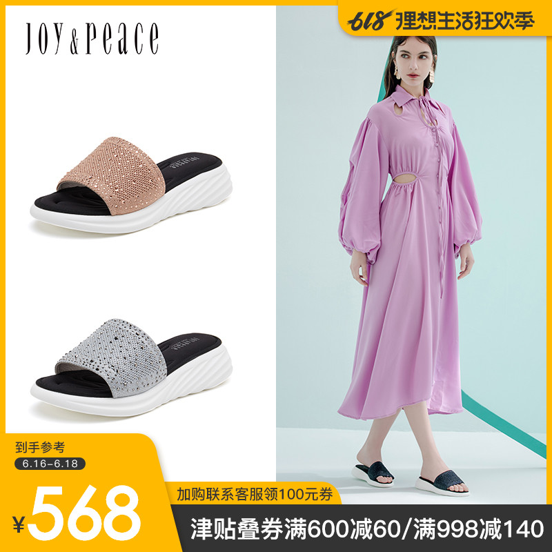 真美诗2019夏季新款水钻时尚外穿凉拖运动休闲厚底凉鞋女299-1BT9|msdalam kategori Kasut wanita, selipar - dari Buy2taobao.com untuk memberikan perkhidmatan ejen Taobao profesional membeli