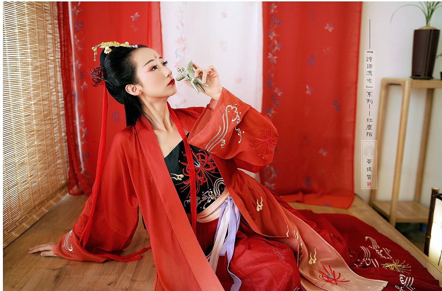 Red Hanfu woman ancient costume Domineering Poetic language Streamer series Pieces of old cloth or rags pasted together Embroidery Bana Hanfuin the Women's clothing/Boutique , Costume/National costume/Stage costumes , National costume/Costumes category - from Buy2taobao.com to provide professional Taobao agent buy service