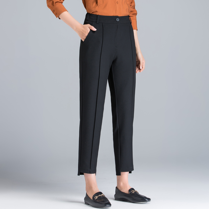 Paige Suit pants Straight Easy 2019 New spring OL Casual pants black trousers Smoke tube Ninth pantsin the Women's clothing/Boutique , Pants , Suit pants/Dress pants category - from Buy2taobao.com to provide professional Taobao agent buy service