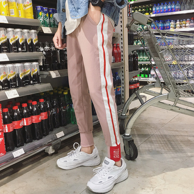 夏季新款裤子男bf宽松韩版潮流9分九分裤休闲运动ins超火的裤子男