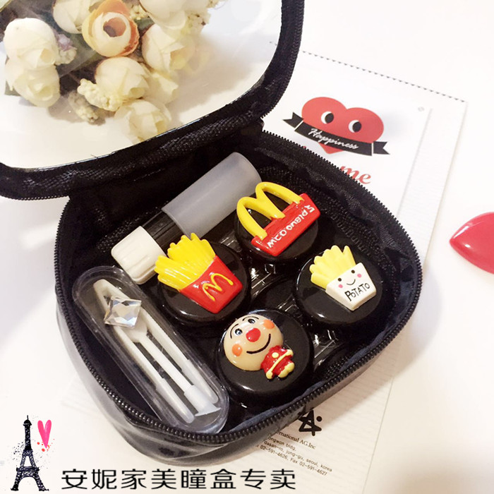Special Offer Cosmetic grade Contact lens case MacDonald French fries 2 US-pupil Double-boxin the ZIPPO/Swiss Army Knife/Glasses , Glasses accessories,Care agent , Contact lenses companion box category - from Buy2taobao.com to provide professional Taobao agent buy service