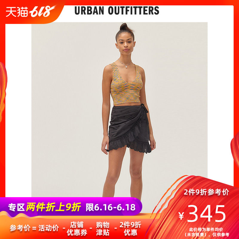 荷葉花邊褶皺迷妳裙 Urban outfitters 獨家高腰系帶半身裙短裙女在類目 女裝/女士精品, 半身裙中 - 來自Buy2taobao.com提供專業的淘寶代購服務