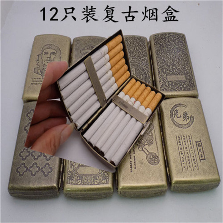 金属不锈钢12只装烟盒复古个性超薄便携雕刻香菸烟盒男士烟夹刻字|msdalam kategori ZIPPO/Swiss Army Knife/cermin mata, penulis, kes rokok - dari Buy2taobao.com untuk memberikan perkhidmatan ejen Taobao profesional membeli