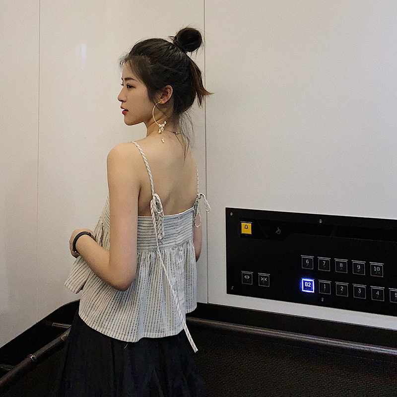 camisole vest Son 2019 new pattern white Korean Edition Sleeveless strapless back Bandage stripe have cash less than that is registered in the accounts jacketin the Women's clothing/Boutique , Vest harness category - from Buy2taobao.com to provide professional Taobao agent buy service
