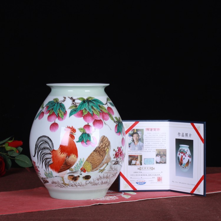 景德鎮陶瓷花瓶 夏國安名家手繪福筒花瓶 現代家居擺件工藝品在類目 特色手工藝, 其他特色工藝品中 - 來自Buy2taobao.com提供專業的淘寶代購服務