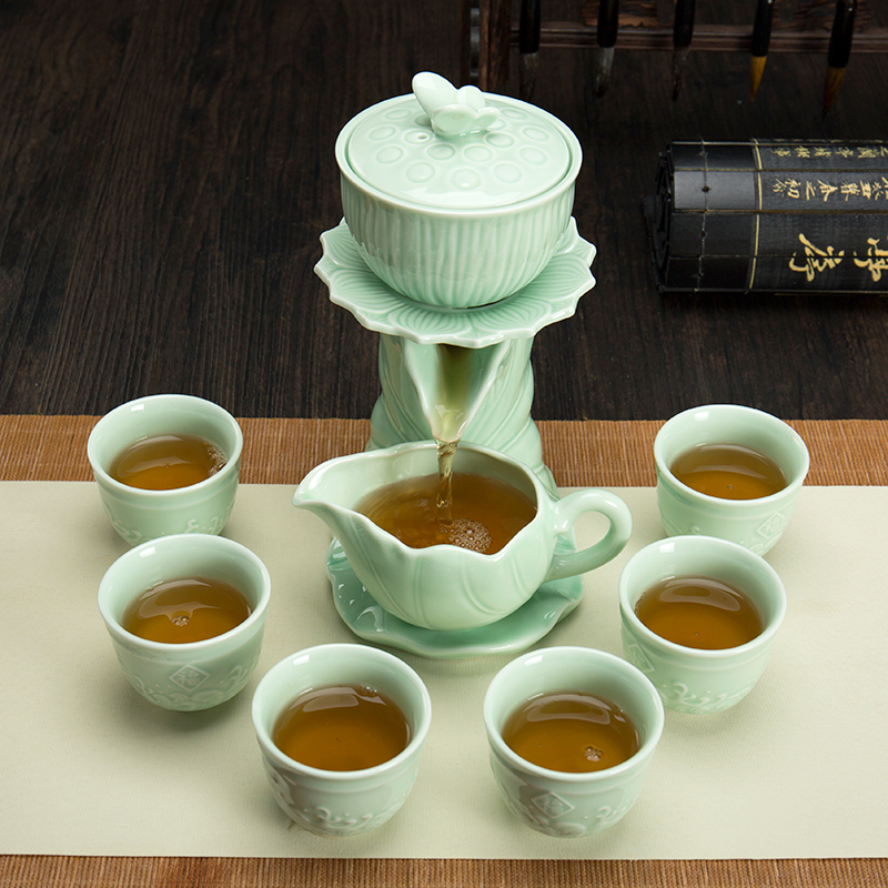 ronkin陶瓷创意半全自动茶具套装家用盖碗懒人茶具防烫功夫泡茶器|ruв категории посуда, чайный сервиз, кунг - Фу, чайный сервиз - от Buy2taobao.com для оказания профессиональной услуги покупки агента Taobao