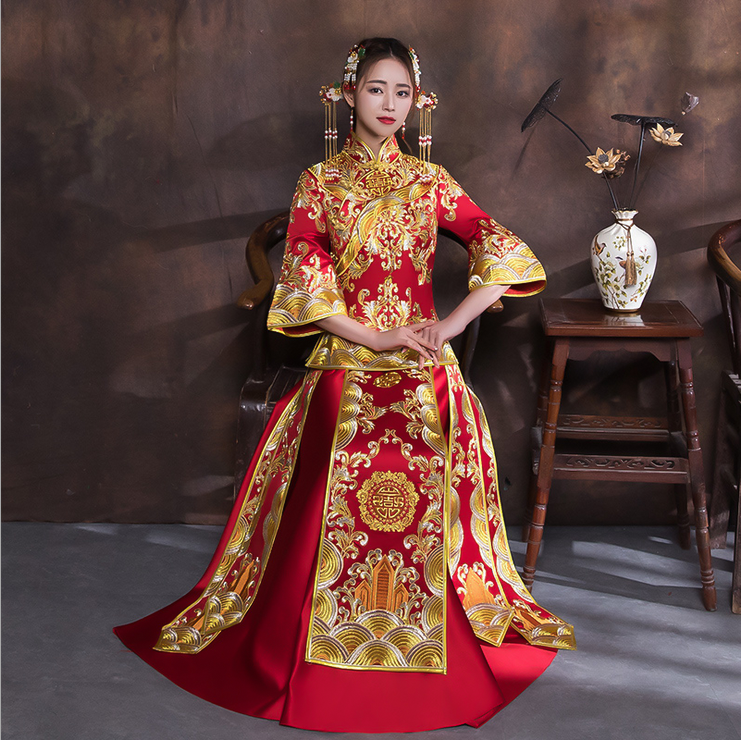 新娘礼服红色敬酒服两件套装喜服女装中式结婚中国风马来褂秀禾服|ruв категории Женская одежда, Cвадебные платья, ципао - от Buy2taobao.com для оказания профессиональной услуги покупки агента Taobao