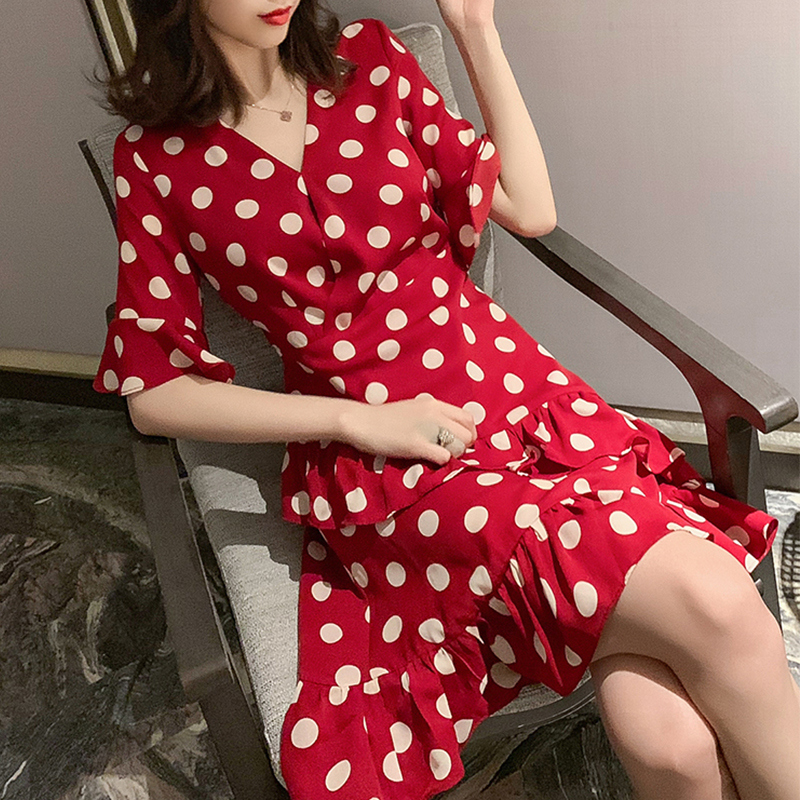 2019夏新款哺乳衣中长款雪纺连衣裙产后喂奶衣V领波点收腰连衣裙|msdalam kategori Bekalan Ibu / Ibu / Pemakanan, tracksuit/peralatan menyusu/pakaian musim luruh, Buru Yi - dari Buy2taobao.com untuk memberikan perkhidmatan ejen Taobao profesional membeli