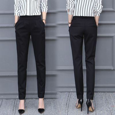 哈伦裤女夏薄款黑色裤子女春秋香蕉裤西装裤显瘦萝卜裤小脚休闲裤