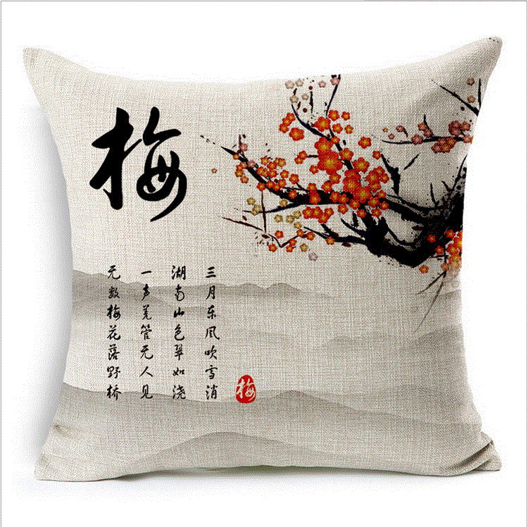 中国风抱枕居家沙发枕芯午休汽车腰枕麻包风景混纺靠垫在类目 居家布艺, 靠垫/抱枕中 - 来自Buy2taobao.com提供专业的淘宝代购服务