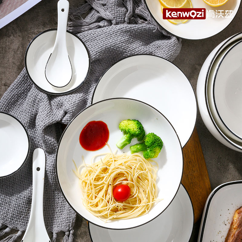 套碗盘碟套装盘子碗碟套装菜盘汤碗家用蒸鱼盘简约欧式餐具吃饭碗|msdalam kategori pinggan mangkuk, pinggan mangkuk, Bowl - dari Buy2taobao.com untuk memberikan perkhidmatan ejen Taobao profesional membeli