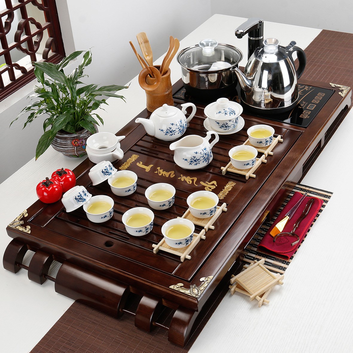 紫砂茶具套装实木家用简约茶盘茶台茶海电磁炉全自动上水整套茶道在类目 餐饮具, 茶具, 整套茶具中 - 来自Buy2taobao.com提供专业的淘宝代购服务