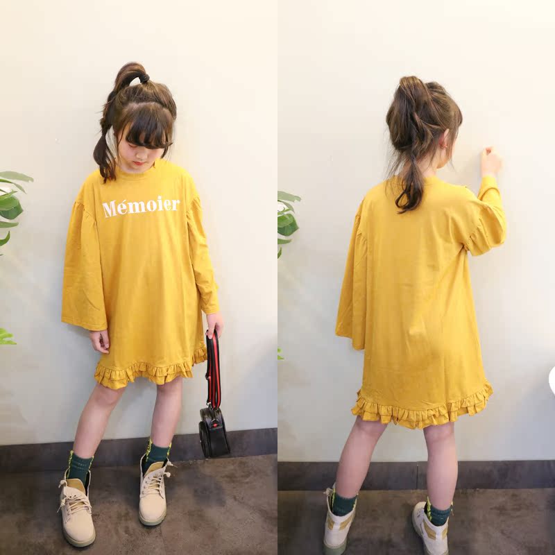 女童连衣裙2019春装新款儿童花边长袖卫衣裙子中大童韩版T恤裙|msdalam kategori Kanak-kanak/Bayi/Keluarga dipasang, sweater/Fleece - dari Buy2taobao.com untuk memberikan perkhidmatan ejen Taobao profesional membeli