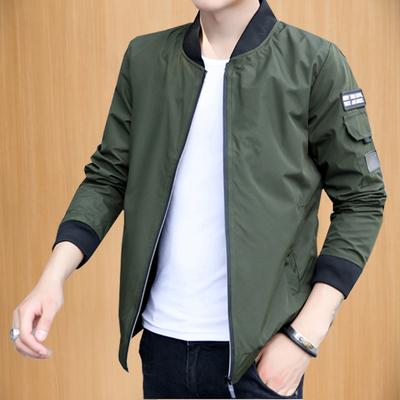 春秋装男士外套夹克棒球服青少年韩版潮流休闲褂子修身薄款防晒衣