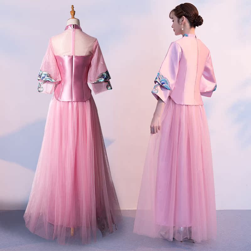 中式伴娘服长款2018夏季新款复古立领旗袍裙新娘结婚伴娘长裙显瘦在类目 女装/女士精品, 婚纱/旗袍/礼服, 礼服/晚装中 - 来自Buy2taobao.com提供专业的淘宝代购服务