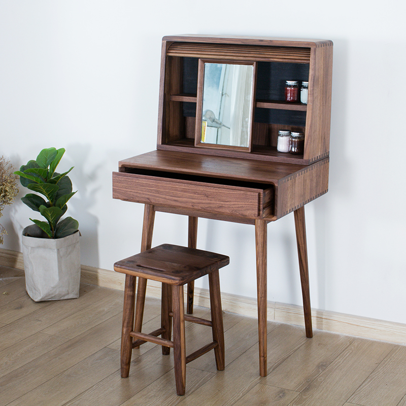 All solid wood Black Walnut Rolling curtain dresser Small farmers simple and easy dresser bedroom Modern simplicity Dressersin the Residential furniture , Tables , Dressing/Desk category - from Buy2taobao.com to provide professional Taobao agent buy service