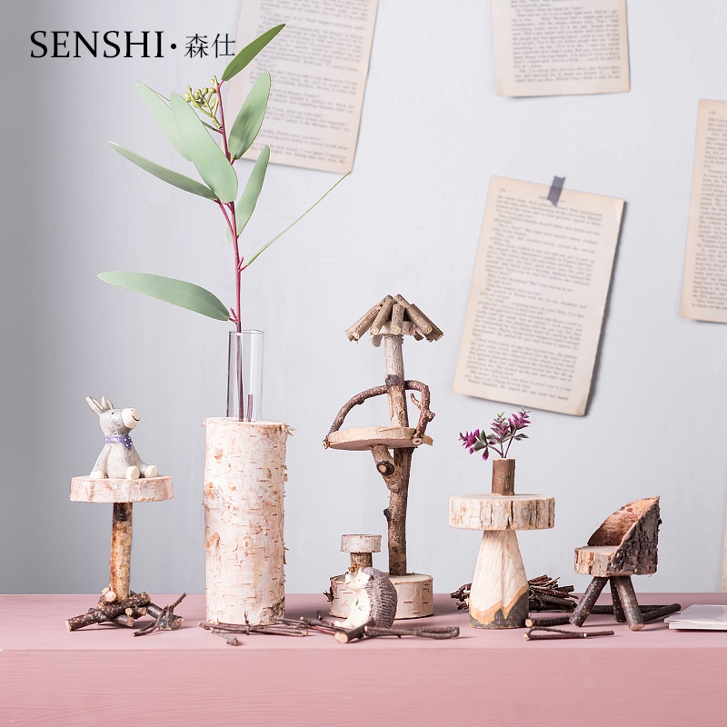 natural Retro Birch Small table stool shot prop shop Decoration Open House scenein the Home accessories , Decoration category - from Buy2taobao.com to provide professional Taobao agent buy service