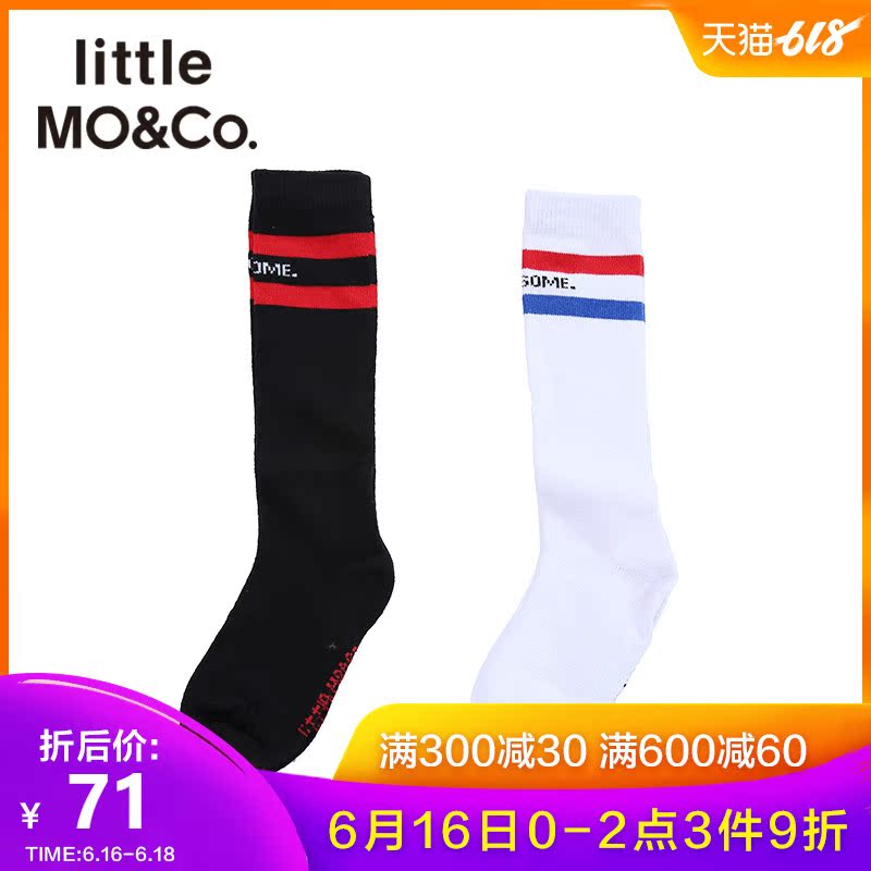 littlemoco春季新品儿童袜子弹力棉质撞色条纹slogan棉袜在类目 童装/婴儿装/亲子装, 儿童袜子(0-16岁)中 - 来自Buy2taobao.com提供专业的淘宝代购服务