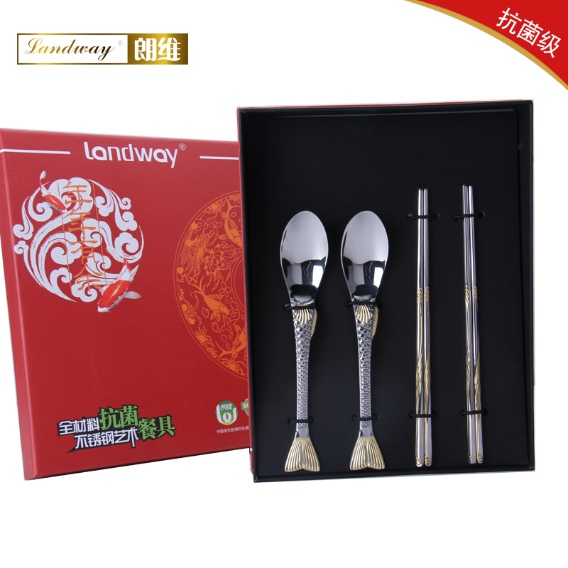 May you always get more than you wish for Longview Antibacterial Stainless steel cutlery senior Chopsticks 4 Set of parts Cartons Creative Tablewarein the Tableware , Tableware , Fork/Spoon/Chopsticks set category - from Buy2taobao.com to provide professional Taobao agent buy service