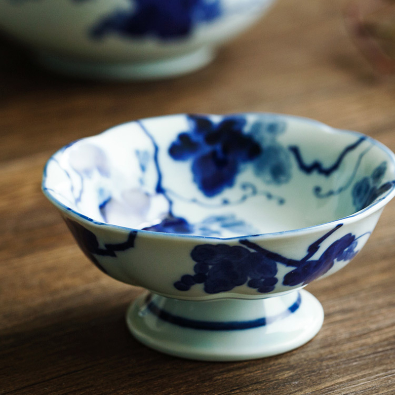 日本进口美浓烧印花米饭碗 陶瓷高脚碗 釉下彩甜品碗汤碗印染工艺在类目 餐饮具, 餐具, 碗中 - 来自Buy2taobao.com提供专业的淘宝代购服务