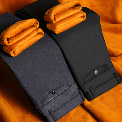 秋冬季中年休闲裤中老年男裤宽松加绒西裤爸爸装长裤子40-50岁