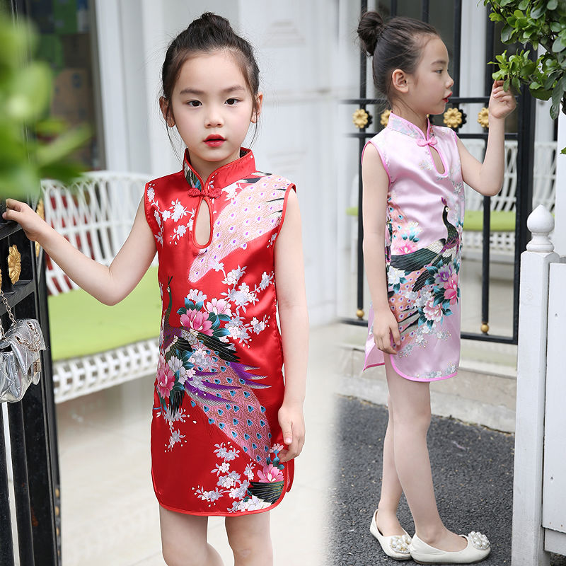 costume girl skirt Children's clothing Tang costume Cheongsam skirt Chinese style Sleeveless Dress Ethnic Skirt Summer wear Princess Dressin the Sportswear/Casual Clothing , Sports Skirt , Sports Dress category - from Buy2taobao.com to provide professional Taobao agent buy service