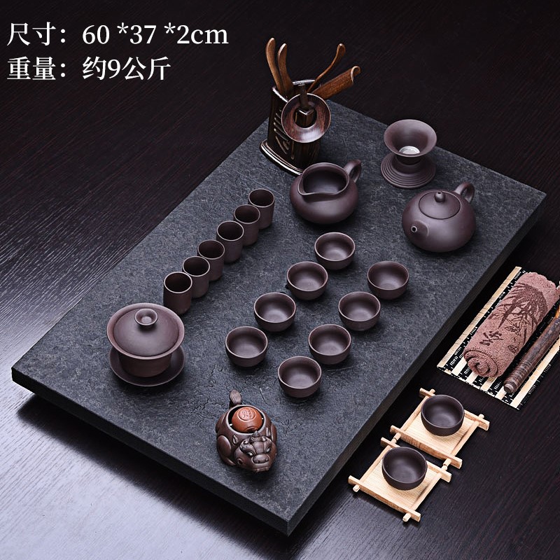 豪峰紫砂功夫喝茶茶具套装家用乌金石茶盘实木茶台茶道泡茶壶茶杯|msdalam kategori pinggan mangkuk, set teh, Pakej teh - dari Buy2taobao.com untuk memberikan perkhidmatan ejen Taobao profesional membeli