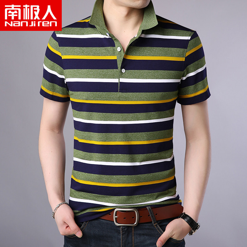 南极人男士短袖T恤男青年翻领条纹2019新款夏季韩版休闲T恤男l|ruв категории Всё для беременных и кормящих, материнство, другие - от Buy2taobao.com для оказания профессиональной услуги покупки агента Taobao