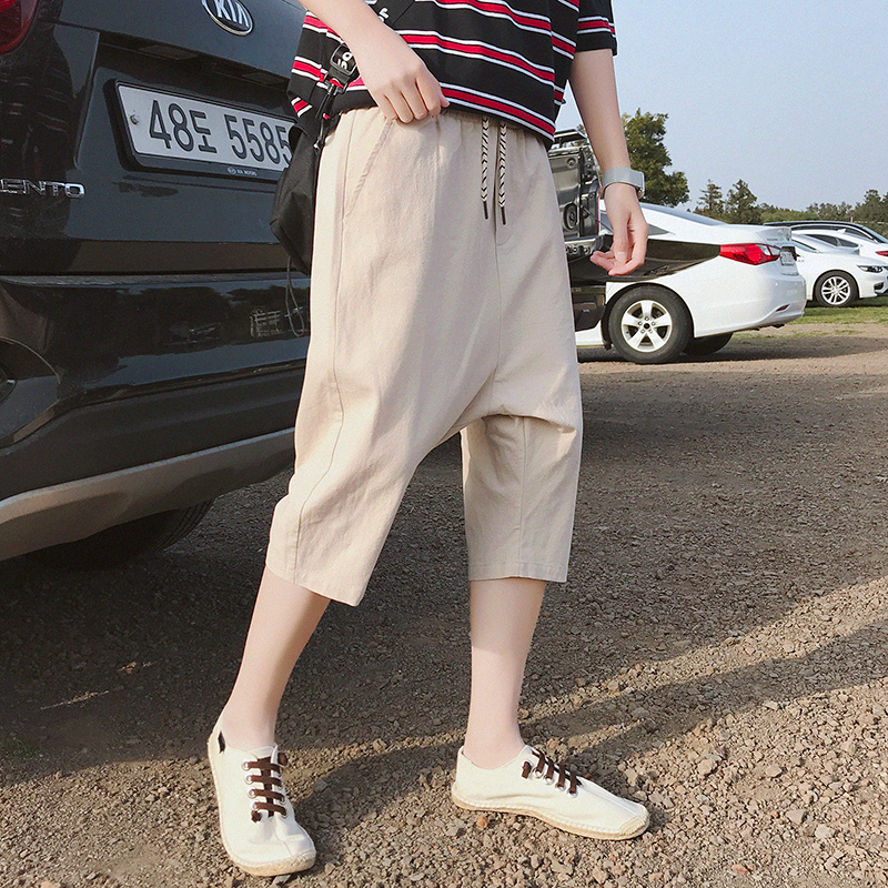 Chinese style Flax Seven or eight points summer ventilation Linen Pants man Cotton linen 8 Sagging pants Casual pantsin the Men's clothing, Casual pants category - from Buy2taobao.com to provide professional Taobao agent buy service