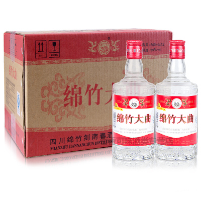 剑南春酒厂有限公司38度红标绵竹大曲500ml*12整箱装