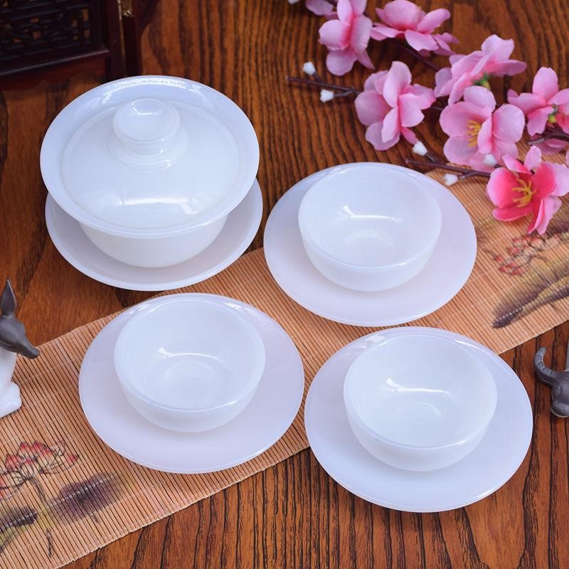 白玉瓷功夫茶具茶杯套装家用陶瓷简约手工泡茶品茗杯盖碗茶壶整套|msdalam kategori pinggan mangkuk, set teh, Pakej teh - dari Buy2taobao.com untuk memberikan perkhidmatan ejen Taobao profesional membeli