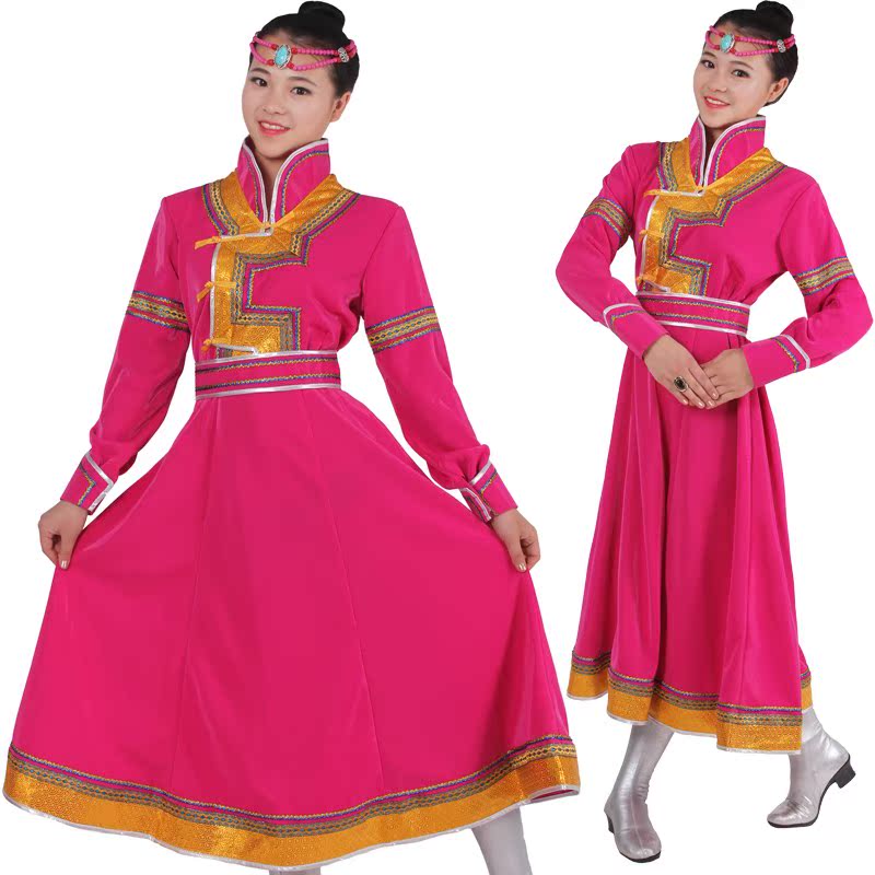 长款女士蒙古袍蒙餐服务员工服蒙古族演出服装舞蹈服装女婚礼服装在类目 女装/女士精品, 唐装/民族服装/舞台服装, 民族服装/舞台装中 - 来自Buy2taobao.com提供专业的淘宝代购服务