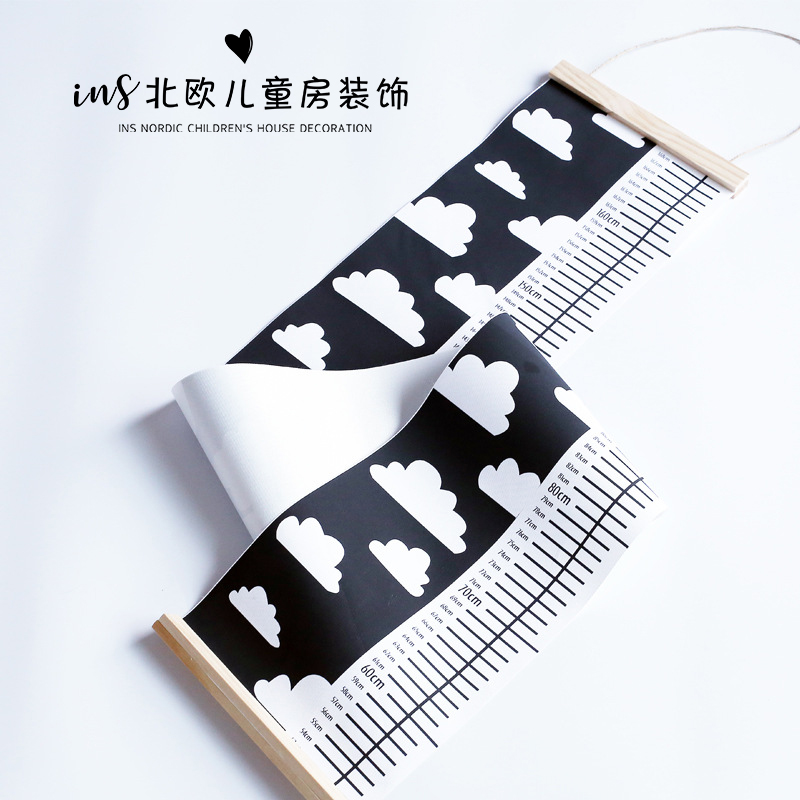 ins北欧风身高尺 宝宝幼儿园儿童成长身高测量尺新款云朵墙贴挂饰|msdalam kategori lampin/Xihu/makan/push pelarik, Produk Baby lain - dari Buy2taobao.com untuk memberikan perkhidmatan ejen Taobao profesional membeli