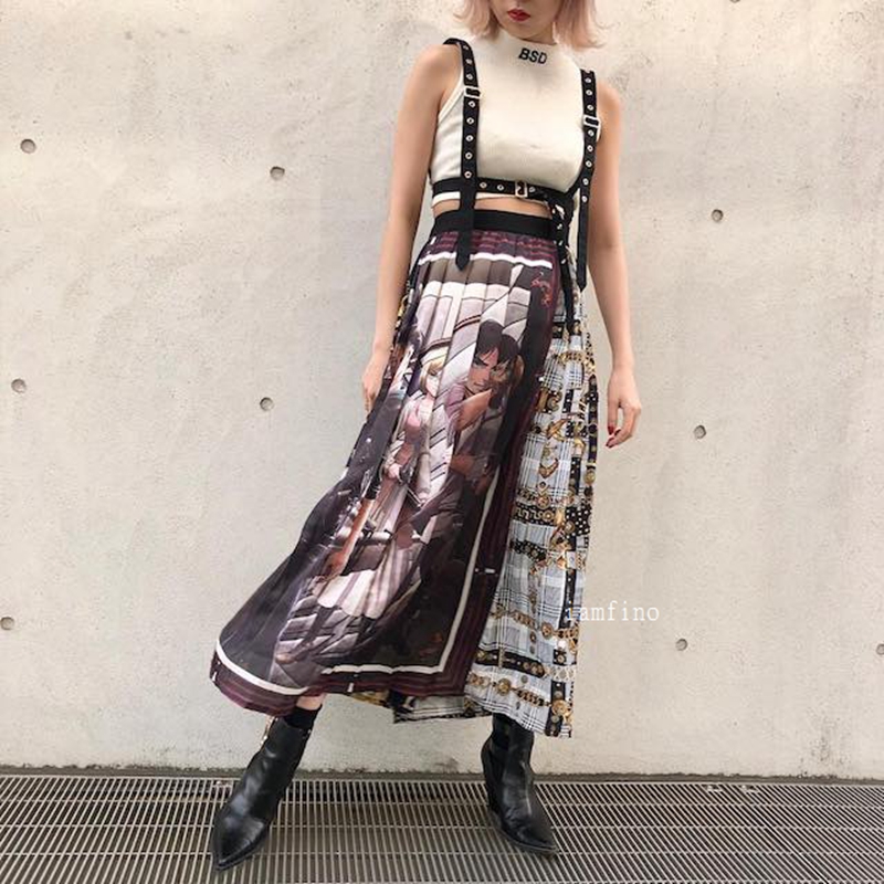 os Attack of the giant risa Catwalk collocation Large pleated print Maxi Dressin the Women's clothing/Boutique , Skirts category - from Buy2taobao.com to provide professional Taobao agent buy service