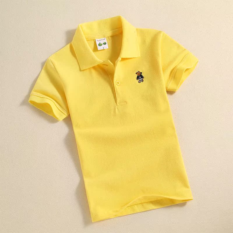 Children's clothing Summer wear Boy Short sleeved Daughter Pure white pure cotton Lapel CUHK POLO Baby sleevein the Children/Baby/Family fitted , T-shirt  category - from Buy2taobao.com to provide professional Taobao agent buy service