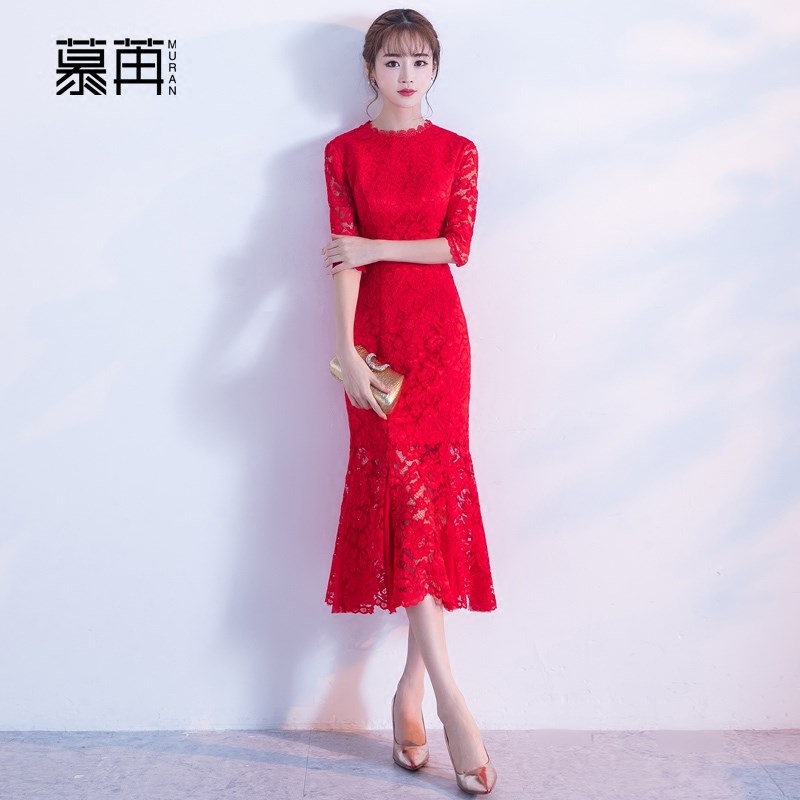 敬酒服新娘冬季2017新款结婚宴会年会裙晚礼服女高贵优雅端庄大气|msdalam kategori Butik wanita / wanita, perkahwinan/Cheongsam/pakaian, pakaian/malam - dari Buy2taobao.com untuk memberikan perkhidmatan ejen Taobao profesional membeli